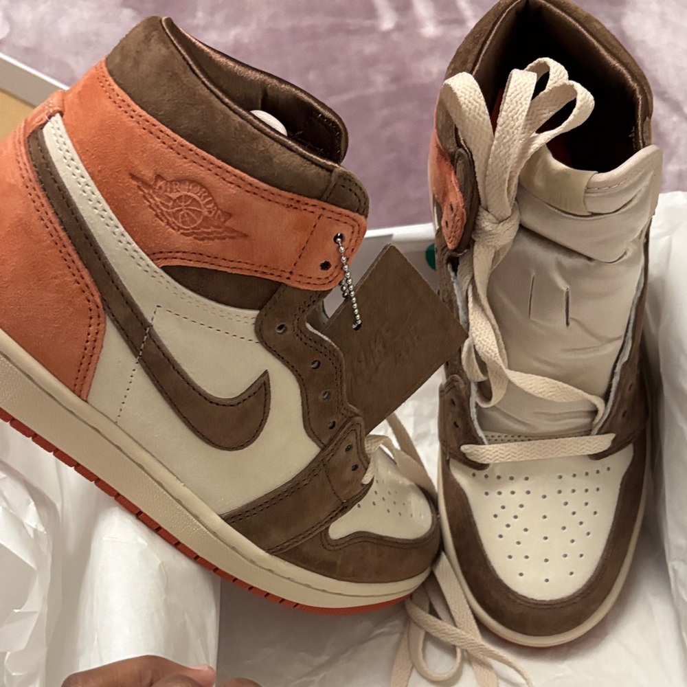 Jordan Women's High-Top Sneakers in Brown and Orange. Never worn. Brand New